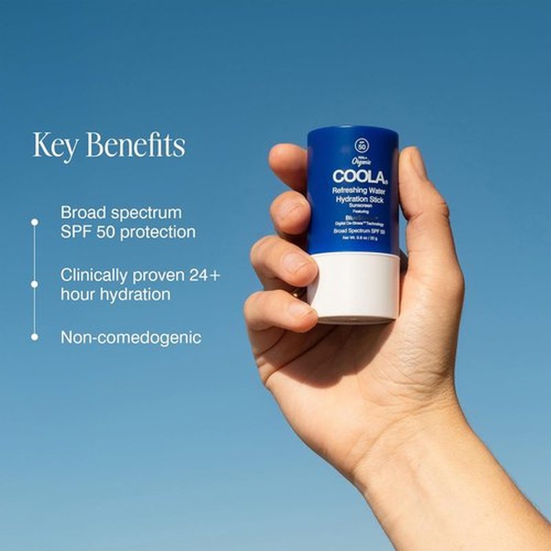 COOLA Organic Face Moisturizer - SPF 50 Sunscreen with BlueScreen Technology | 0.8 Oz