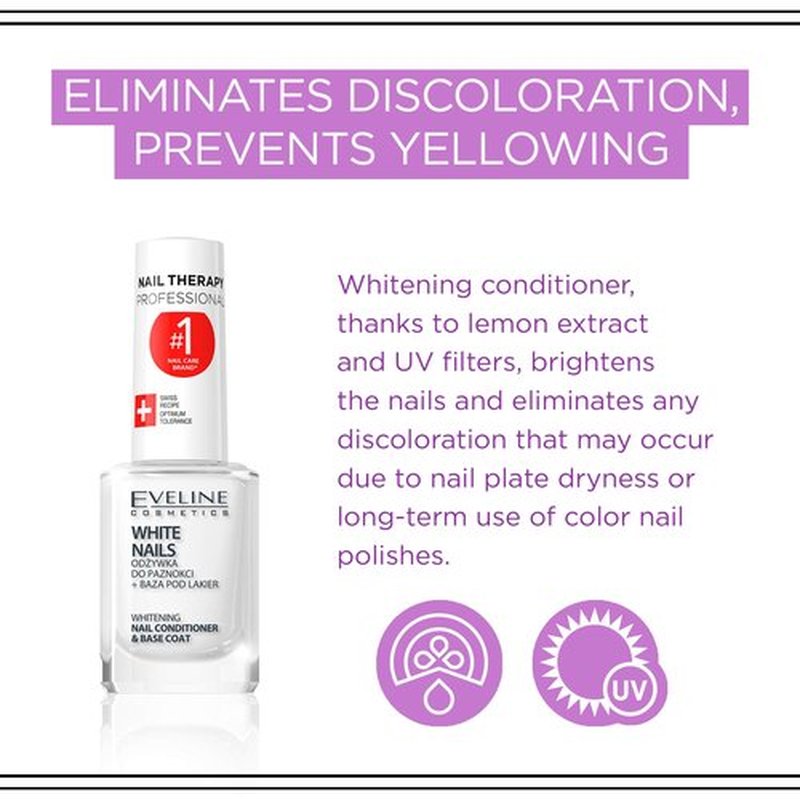 Eveline Cosmetics 3 In 1 Instantly Whiter Nail Whitener