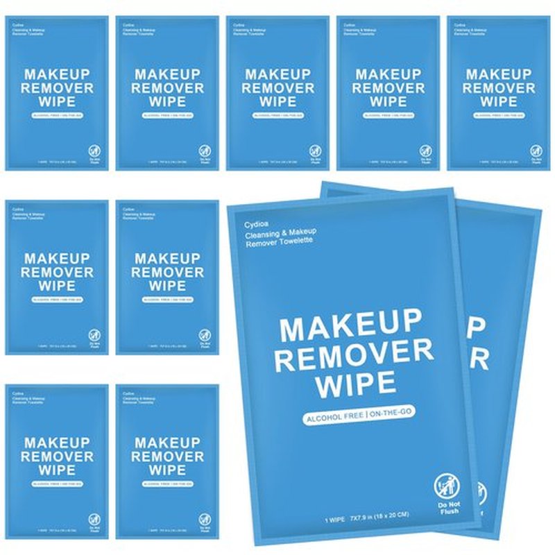 100 Count Makeup Remover Wipes Individually Wrapped, Travel Individual Wet Wipes Bulk, Gentle Cleansing for Face Mascara Lipstick, Single Makeup Removing Wet Wipes
