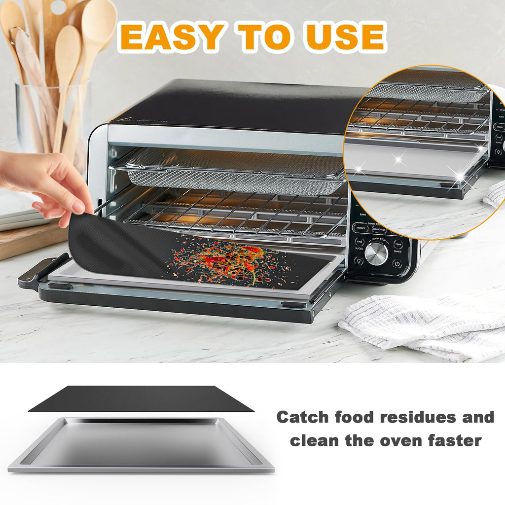 Crumb Tray Replacement Parts for Ninja Foodi SP101 SP100 SP080 SP151 SP201 SP301 Air Fryer Oven Accessories, with 4 Pack Non-stick Oven Mats for Ninja Digital Air Fry Countertop Oven