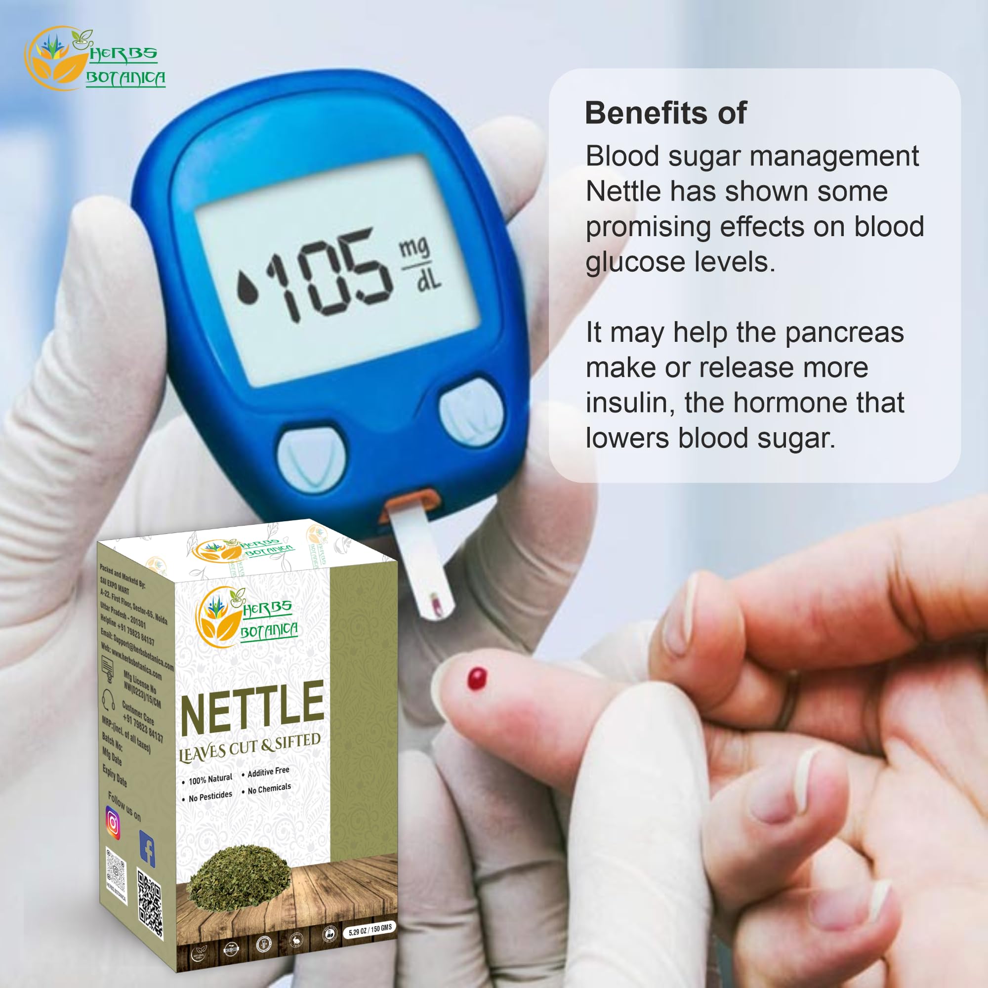 Herbs Botanica Nettle Leaf for Tea Cut and Sifted for Nourishing Herbal Tea, Smoothies Infusions, Stinging Nettle Leaf Ortiga Wellness Supplement Vegan Non GMO 5.29 oz