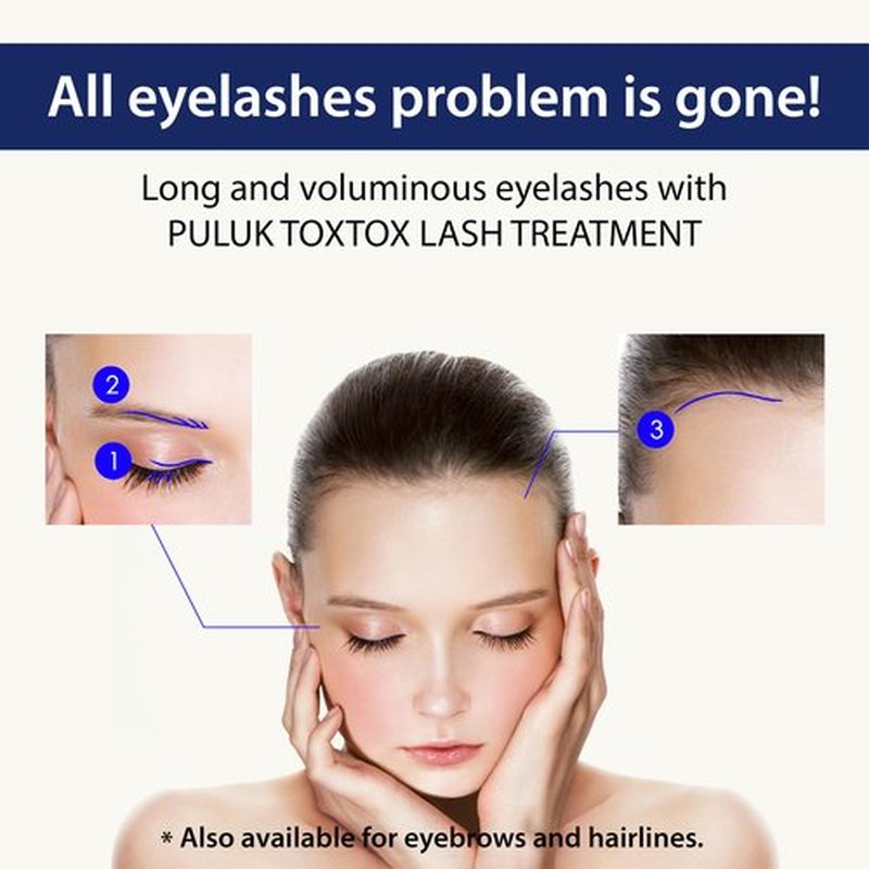 PULUK TOXTOX LASH TREATMENT 10ml & Mascara Wand 1pc, Lashes & Brows Care Solution, Eyelash Enhancing, Keratin Infused Volume Booster by HS International (Suero para Pestañas)