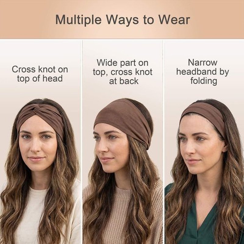 Sefiinh Wide Headbands For Women Headband Twist Head Bands Women's Hair Band Stretchy Turban Styling Accessories 8 Pack