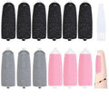 FWUNYVN 13 Pcs Replacement Roller Heads for Flawless Pedi, Suit for Finishing Touches Flawless Pedi Electric Foot File, 6 Pcs Black Coarse＆3 Pcs Gray Fine＆3 Pcs Pink Fine,1 Pc Cleaning Brush