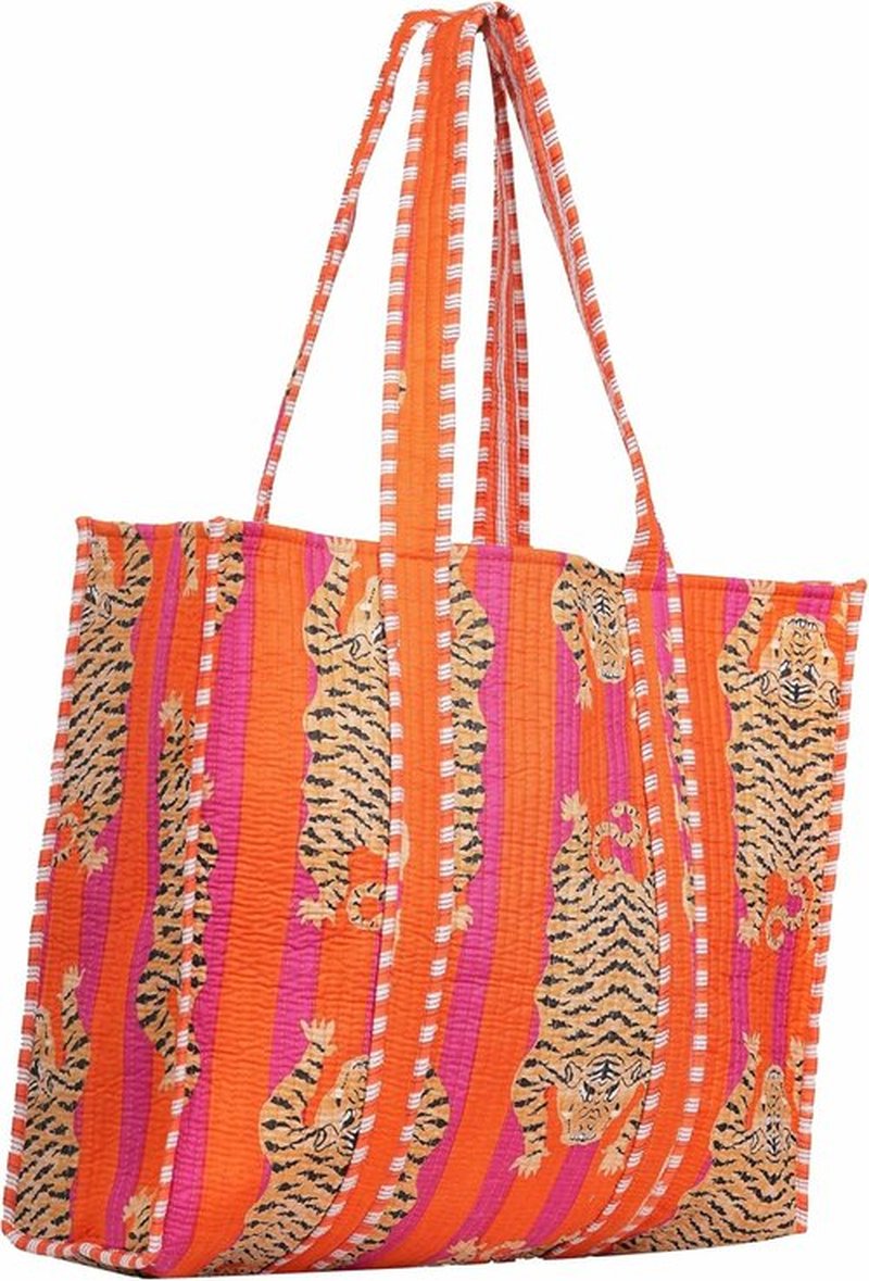 INDACORIFY Cotton Printed Tote Bag - Handmade Ethnic Design for Women | Versatile Daily Use Shopping Bag