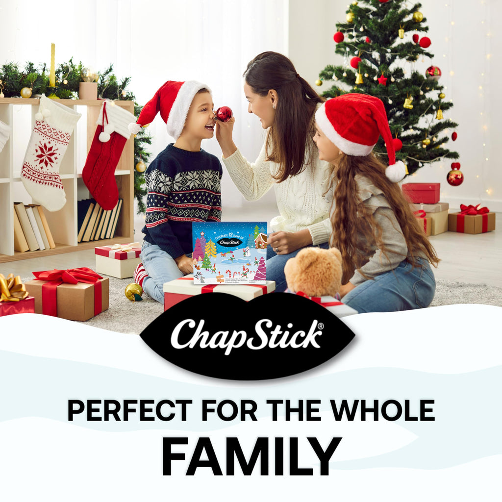 ChapStick 12 Days of Holiday Advent Calendar Lip Balm Gift Set - 0.15 Oz (Pack of 2)