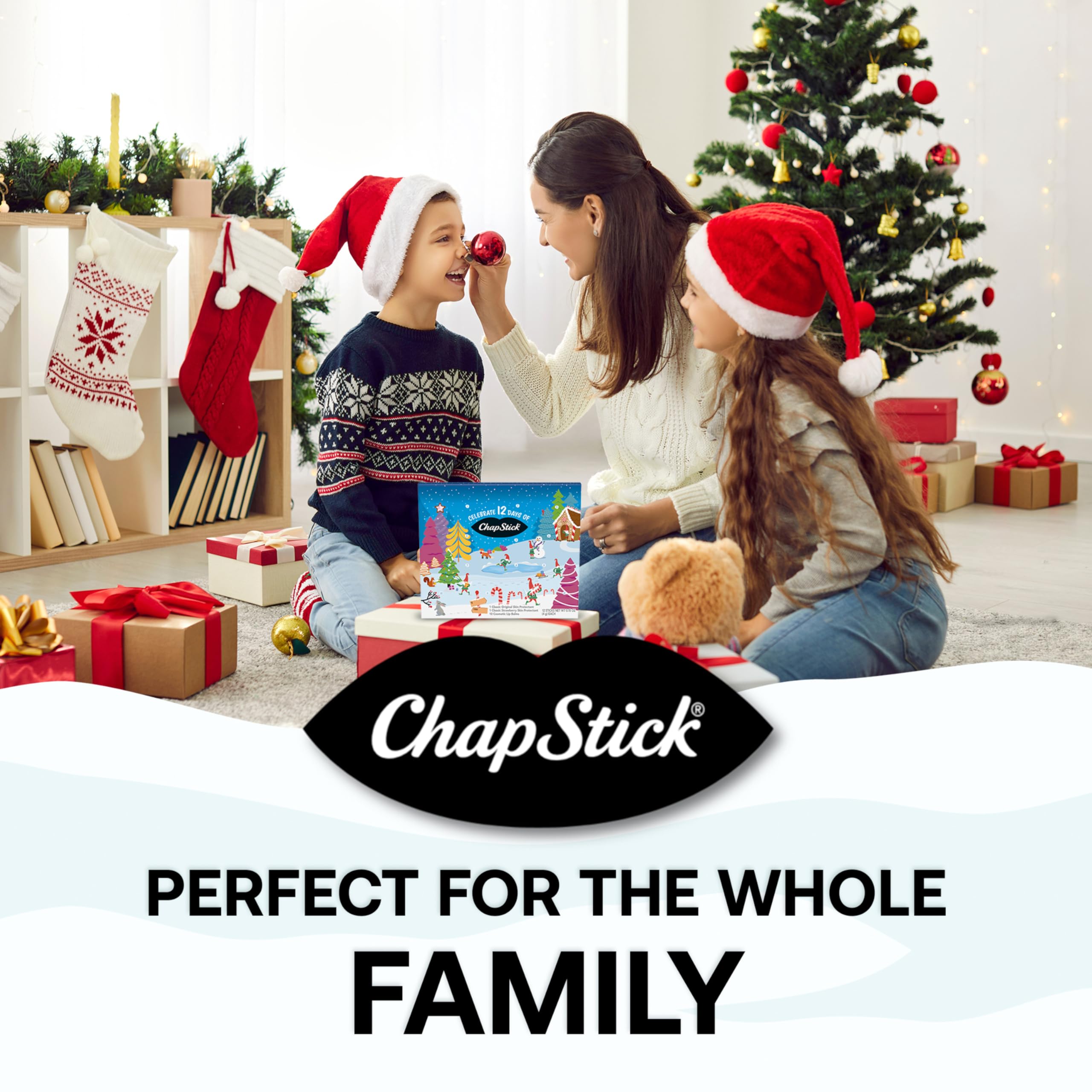 ChapStick 12 Days of Holiday Advent Calendar Lip Balm Gift Set - 0.15 Oz (Pack of 2)