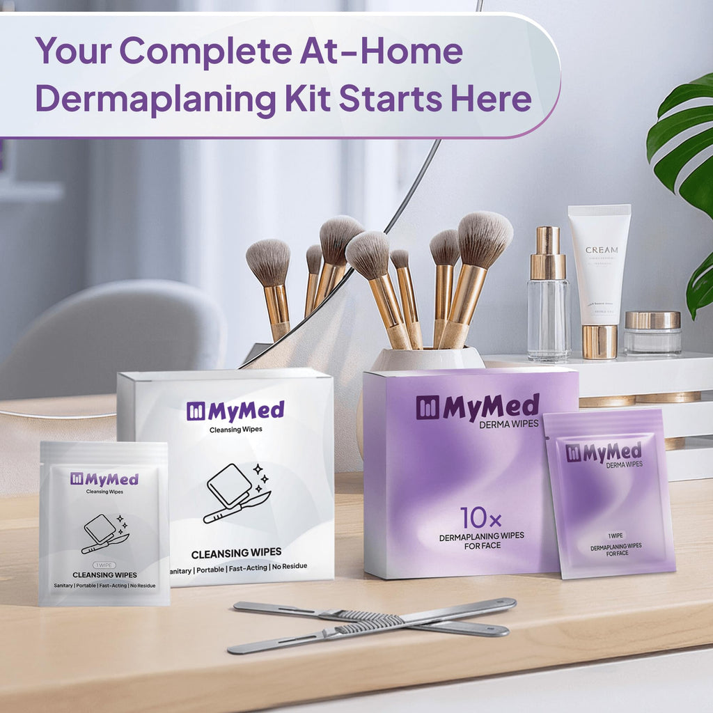 Cleansing Wipes for Women Individually Wrapped for Dermaplaning Blades, Facial Dermaplane Razors & Beauty Tools Derm Pads for Dermaplaning
