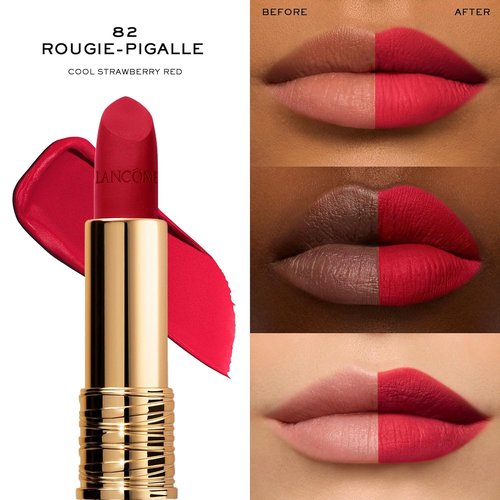 Lancôme L’Absolu Rouge Drama Matte Lipstick - Ultra Matte Finish, 8HR Full Coverage, Moisturizing Ceramides & Hyaluronic Acid