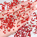 CHANGAR 500Pcs Heart Nail Rhinestones 3mm Love Nail Charms Valentine Heart Flatback Rhinestones for Women Nail Design Crafting DIY Nail Jewelry (Red)
