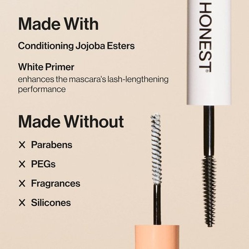 Honest Beauty 2-in-1 Extreme Length Mascara & Lash Primer - Lengthening & Volumizing | Cruelty-Free, Black, 0.27 fl oz