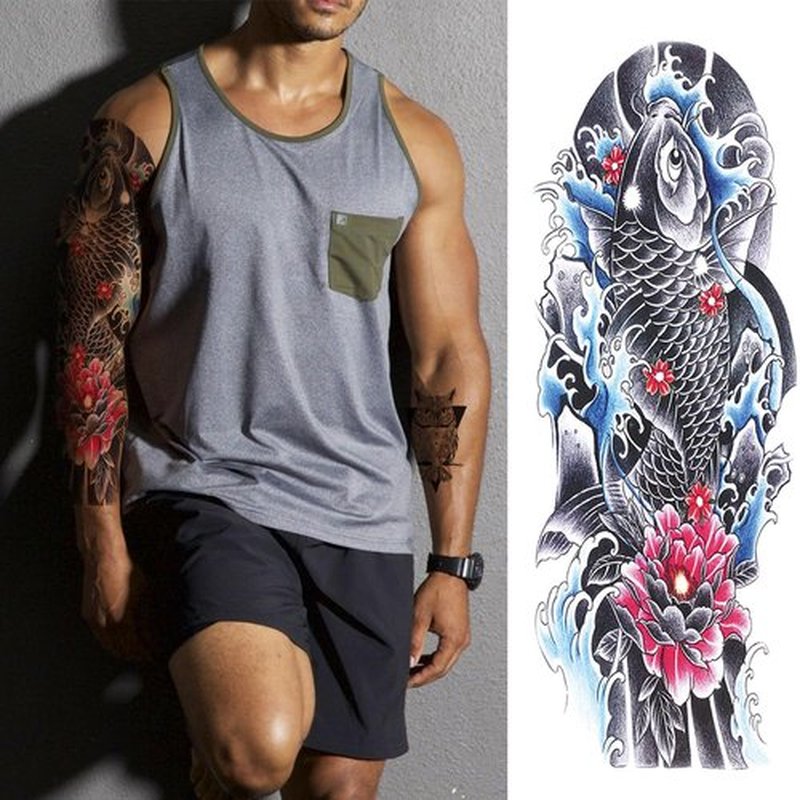 Aresvns Temporary Tattoos for Men and Women,Waterproof and Long Lasting Sleeve Tattoos for Adults, Full Arm Fake Tattoos for BBQ Pool Beach Party