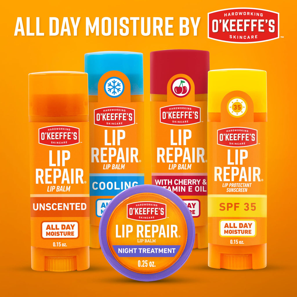 O'Keeffe's Lip Repair SPF 35 Lip Balm - Stick (3 Pack) - Sun-Safe Moisturizer for Extremely Cracked, Dry Lips