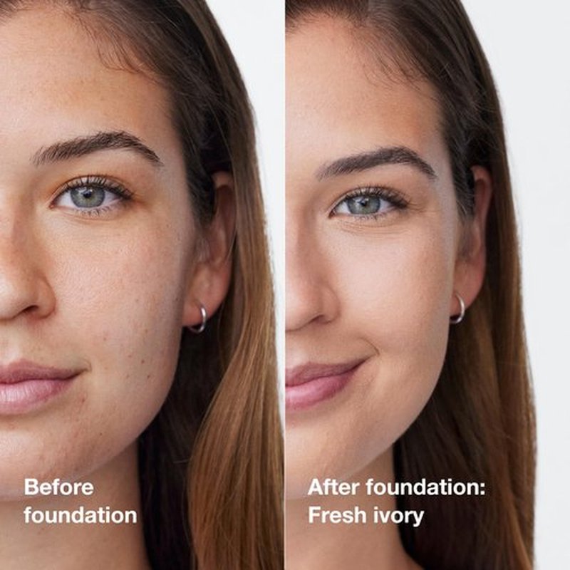 Clinique Acne Solutions Liquid Foundation Makeup With Salicylic Acid For Dry Combination to Oily Skin Types | Medium Coverage, Natural Matte Finish, Ivory, 1.0 Fl Oz