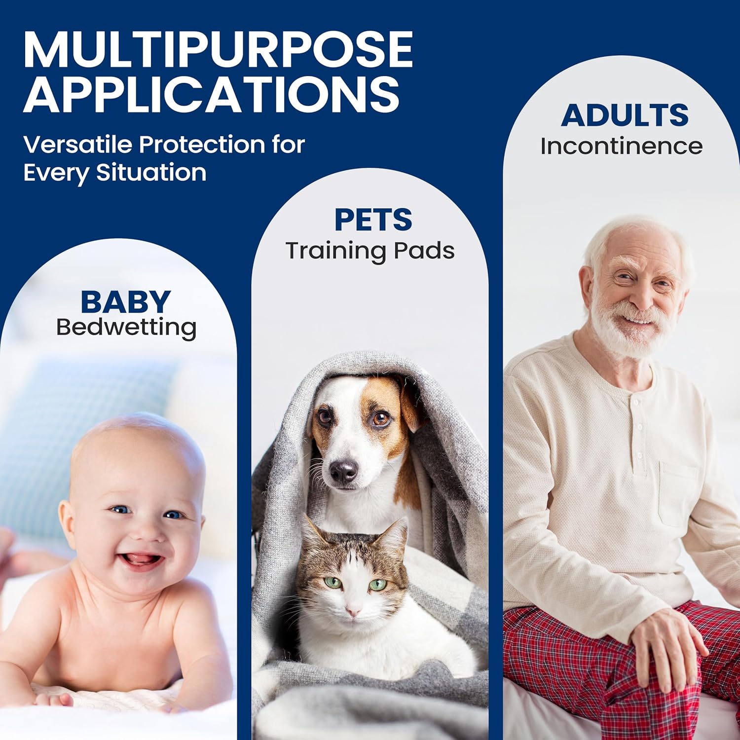 Disposable Underpads - Super Absorbent Incontinence Pads for Pets, Babies & Adults | 50 Count | 36 x 23 Inch