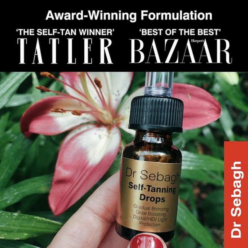 Dr Sebagh Self-Tanning Drops - Customizable Streak-Free Face Tanner | 0.17 fl oz for a Natural Golden Glow