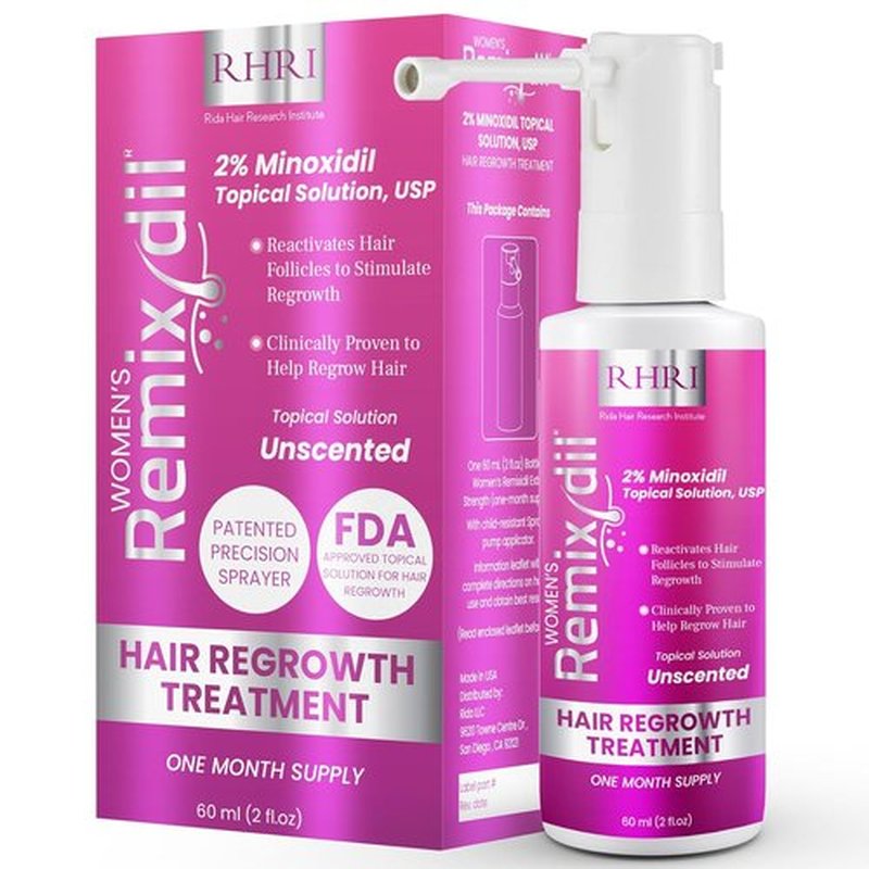 Minoxidil 2% Hair Regrowth Spray for Women - Clinically Proven Thicker & Fuller Solution | 60 ml