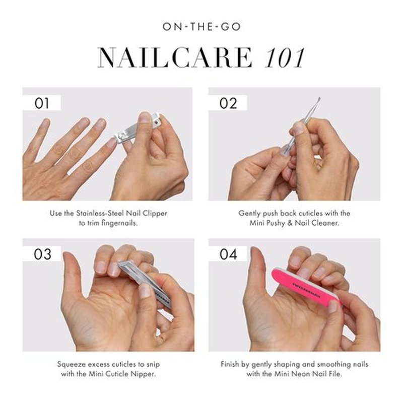 Tweezerman Mini Neon Nail Rescue Kit - Essential Nail Care Tools for Perfectly Groomed Nails
