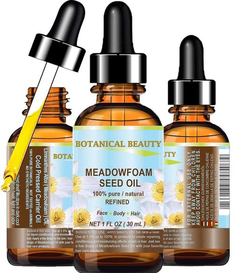Botanical Beauty MEADOWFOAM SEED OIL 100% Pure Natural Refined Undiluted for Face, Body, Hair, Nails 1 Fl.oz.- 30 ml