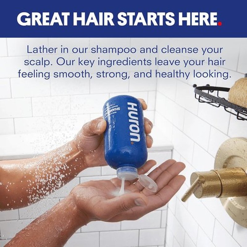 Huron Men's Shampoo - Cleansing & Hydrating Formula with Citrus & Fresh Juniper Scent | 11.7 Fl Oz