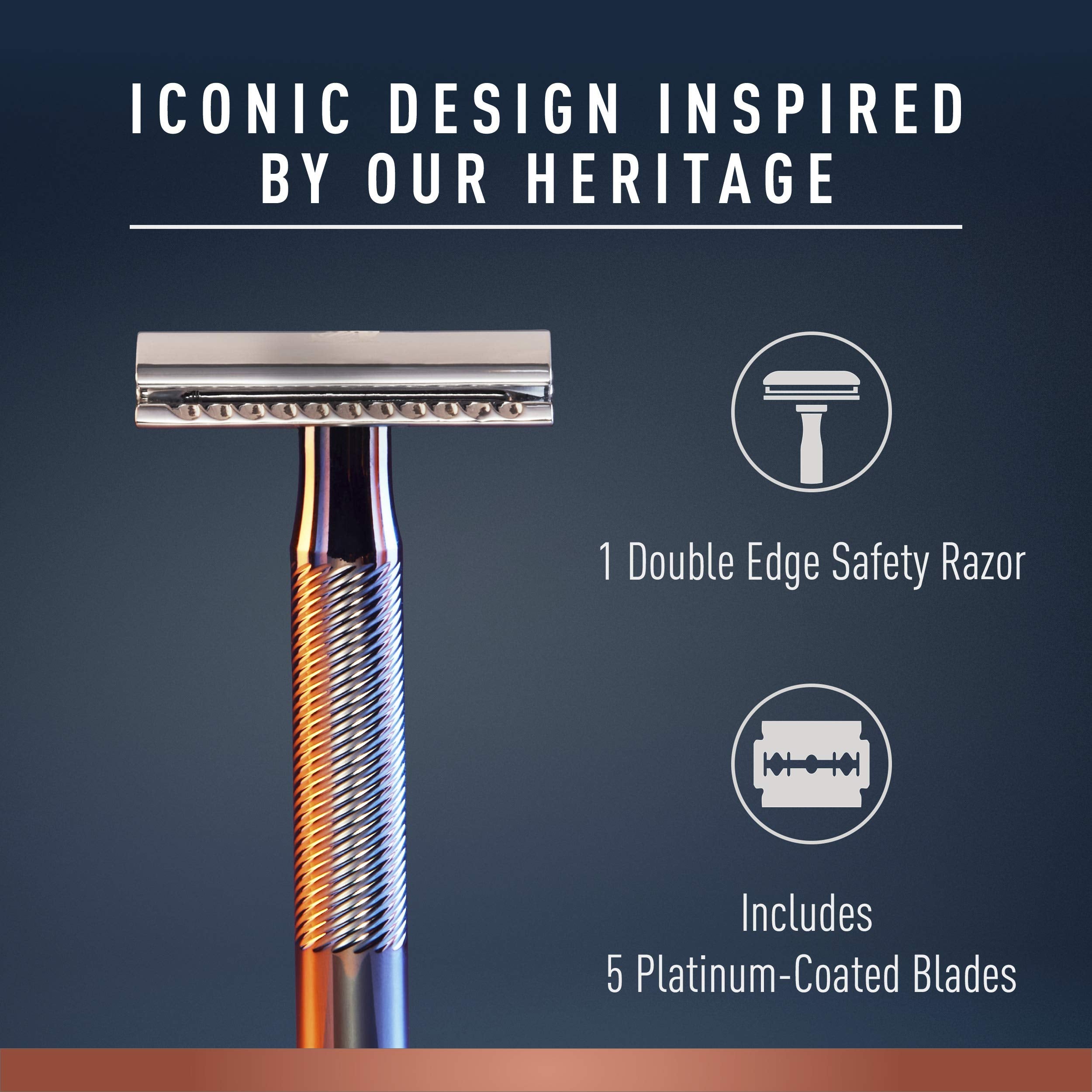 King C. Gillette Complete Men's Beard Care Gift Kit, Double Edge Safety Razor, Beard and Face Wash, Beard Oil, Beard Balm, Shave Gel