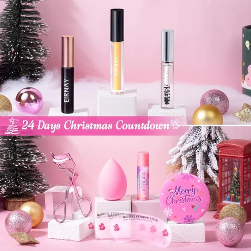 Makeup Advent Calendar 2025, 24 Days Christmas Gift Makeup Sets For Women Teen Girl, 2025 Xmas Countdown Calendar Cosmetics Holiday Surprise Make Up Gift Kits for Women Full Kit