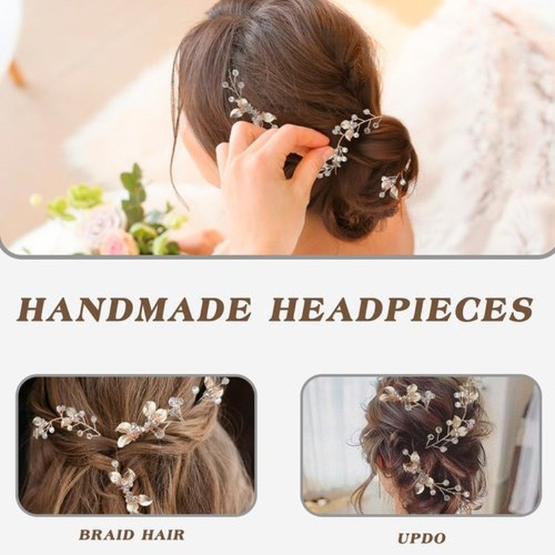 PTORIZNY Crystal Wedding Hair Comb Rhinestone Pearl Bride Hair Combs Gold Side Hair Combs Leaf Pearl Headpiece Bridal Hair Accessories for Women Christmas hair accessories