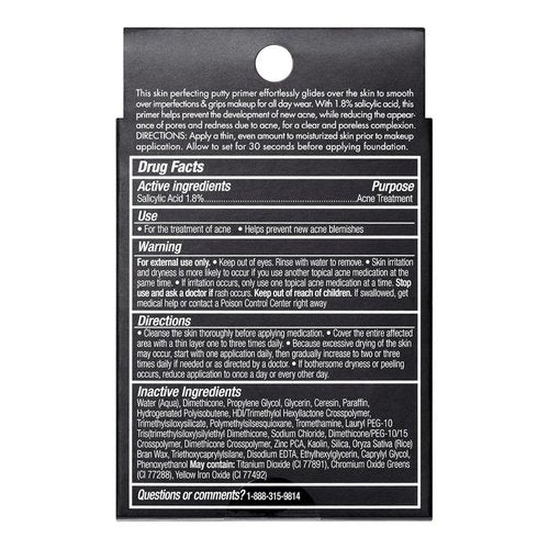 e.l.f. Acne Fighting Putty Primer - 1.8% Salicylic Acid Formula for Breakout Prevention & Redness Reduction | 0.74 Oz (21g)