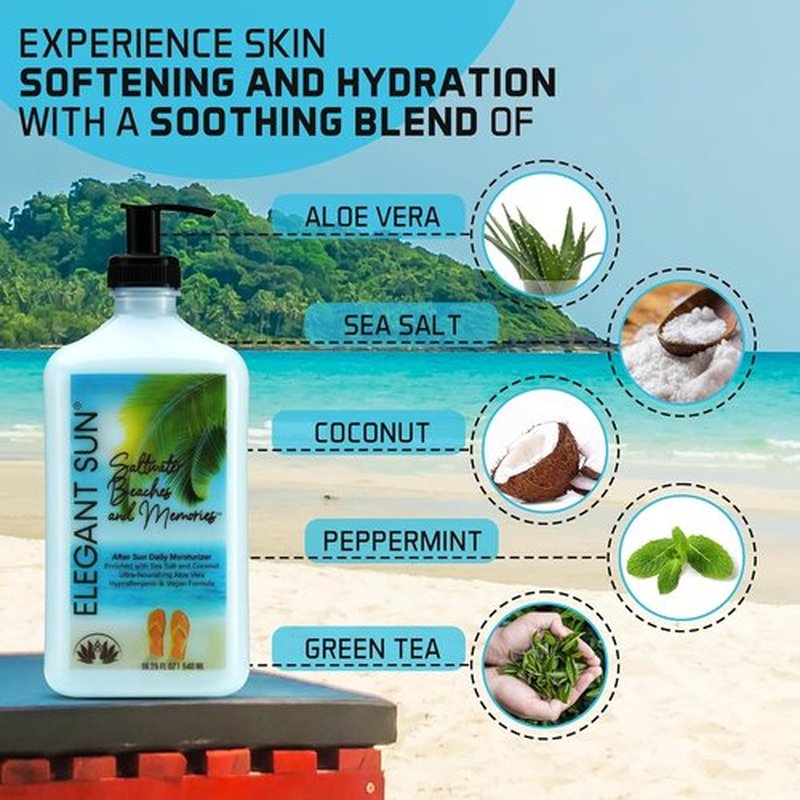 **Saltwater Beaches Tan Extender - Aloe Vera After Sun Lotion for Sensitive Skin | Unisex Fresh Scent**