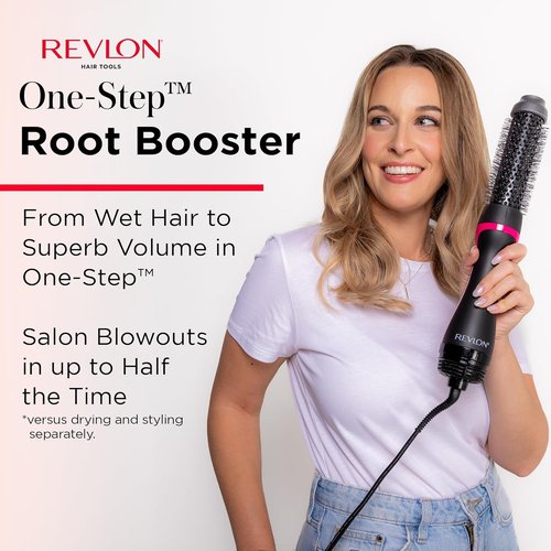REVLON One-Step Hair Dryer & Styler - Root Booster Round Brush for Fast, Salon-Quality Blowouts (1.5 in)