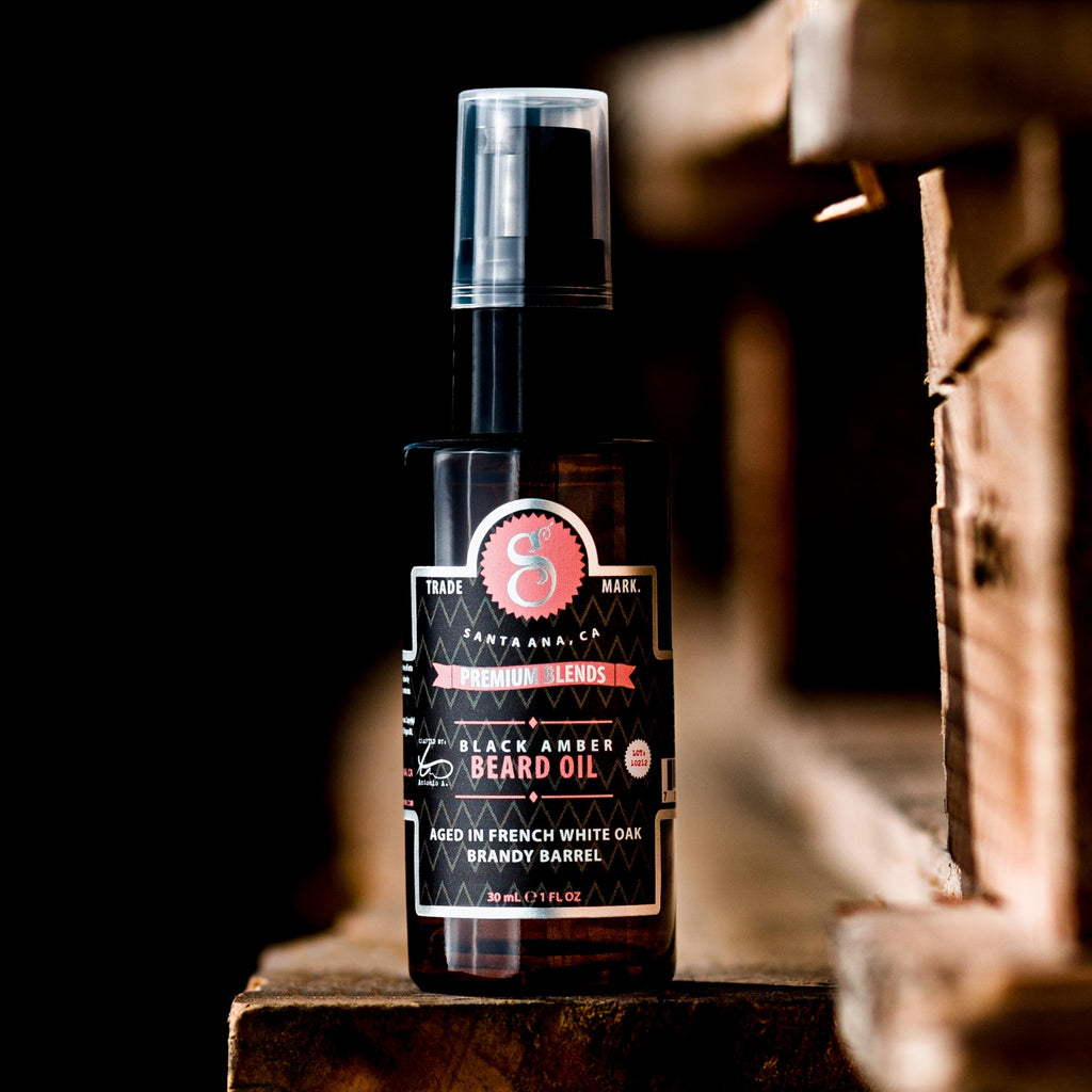 Suavecito Premium Blends Beard Oil - Leave-In Beard Conditioner For Softening Hair, Hydrating Skin, Eliminating Beard Dandruff, Healthy Beard Growth - Black Amber Fragrance - 1 oz