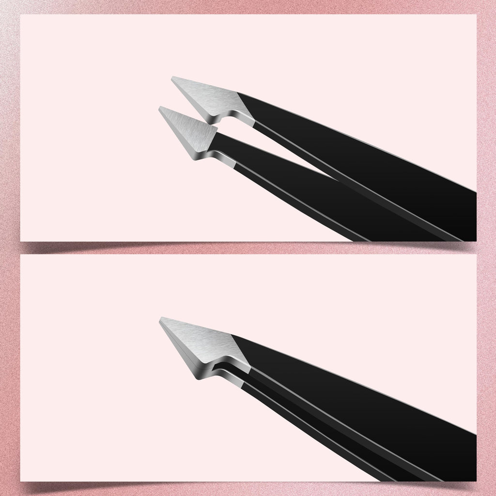 MARKHOR® Black Majesty Eyebrow Tweezers for Women Facial Hair, Splinter and Ingrown Hair Removal Tweezers Set, Professional Pointed and Slant Tweezers for Eyebrows, Precision Tweezers for Eyebrows