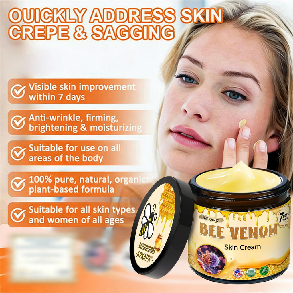 APKAPK Bee Venom Cream, Advanced Firming & Wrinkle-Reducing, Professional Bee Venom Skin Cream, Natural bee venom comprehensive cream for All Skin Types (1 Pack)