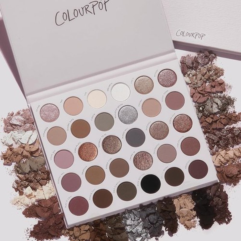 ColourPop Stone Cold Fox Eyeshadow Palette & Hydrating Setting Mist Bundle - 30-Pan Cool Matte & Metallic Shades