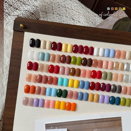 GAOY 60 Pcs Gel Nail Polish Set, 55 Colors All Season Gel Polish Kit Red Nude Black White Burgandy with 5 Pcs Soak off Base Glossy Matte Glitter Top Coat & Builder for Nail Art DIY Manicure at Home