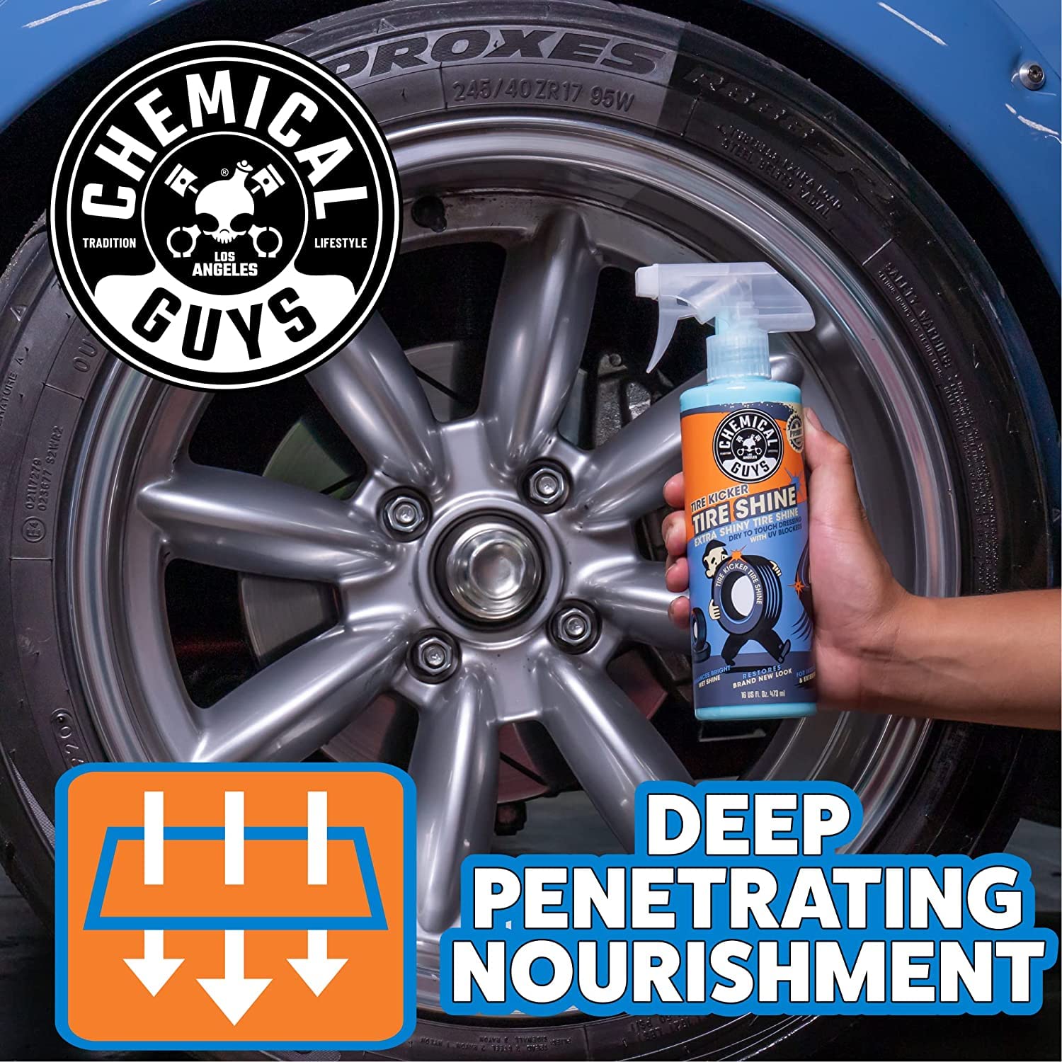 Chemical Guys Tire Kicker Extra Glossy Tire Shine Spray, 16 fl oz
