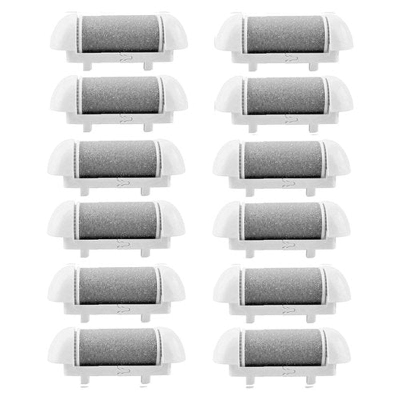 12 Pack Same Rough Replacement Coarse Roller Head for Electric Callus Remover, Foot File Pedicure Tools Refill Rollers for Feet Callus Shaver Pedicure Kit (12pcs Medium Coarse)