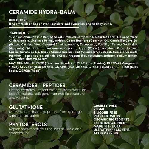Fitglow Beauty Ceramide Hydra-Balm Lip Gloss | Hydrating Lip Serum with Peptides & Glutathione | Plumping & Anti-Aging Lip Treatment, Dry & Chapped Lip Repair | Vegan & Cruelty-Free | 12g - Watermelon