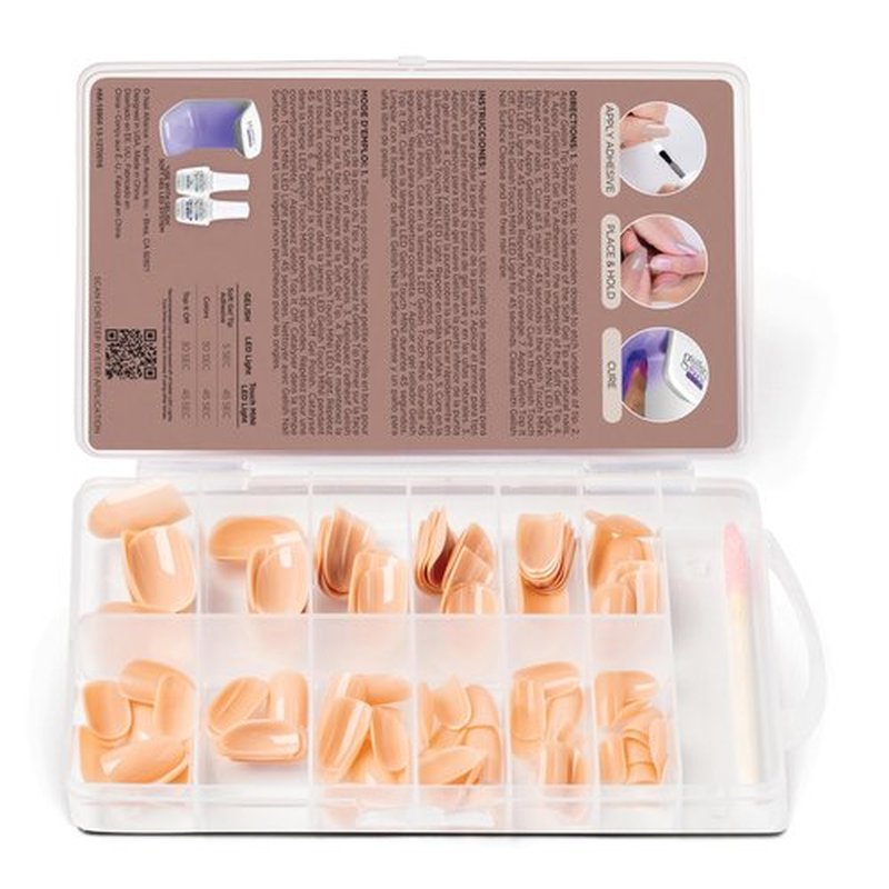 Gelish Nude Soft Gel™ Tips, Professional Quality Press on Nails Extension for Strong, Long-Lasting Manicures – Easy Application, Natural Look, Pre-shaped False Nail (Nude Short Round, 120 Count)
