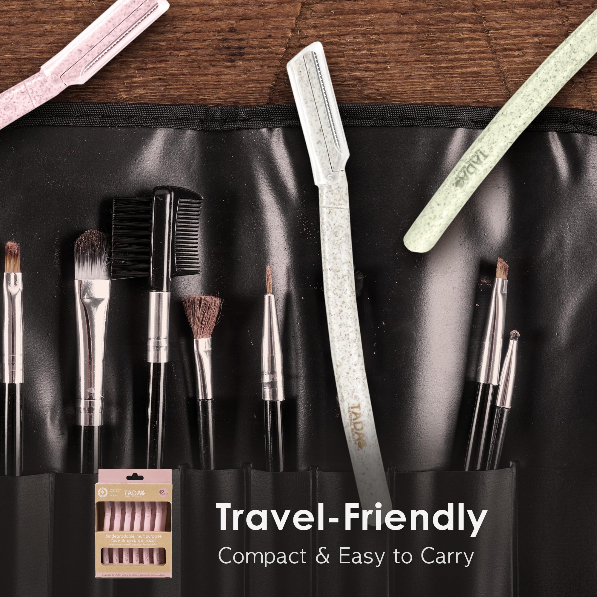 TADA BEAUTY Biodegradable Dermaplaning Tool 12pk, Face Eyebrow Face Razors, Face Shaver & Exfoliating (Lavender)