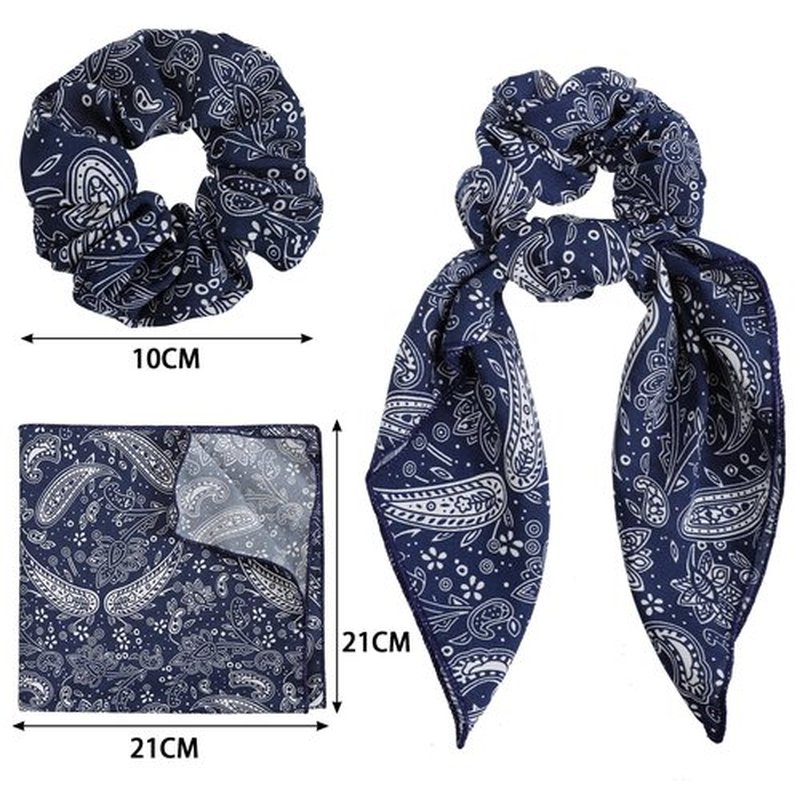 Cutewing Hair Scrunchie Scarf Bow Scrunchies Chiffon Bandana Scrunchies for Women Girls, 6PCS , 2 in 1 Design, No Hurt, Various Occasions