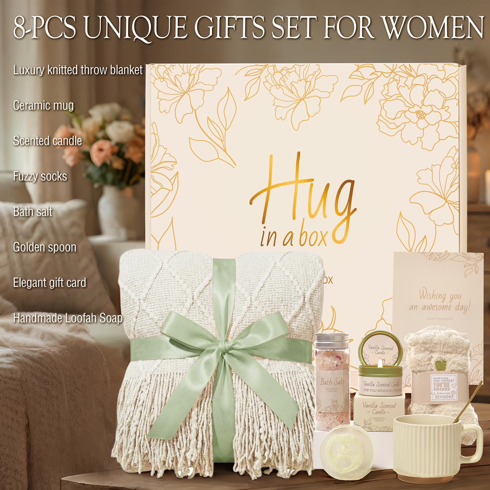 Get Well Soon Gifts for Women – Feel Better & Self Care Basket, Postpartum Thinking of You Box, Inspirational Gift for Mom Friend