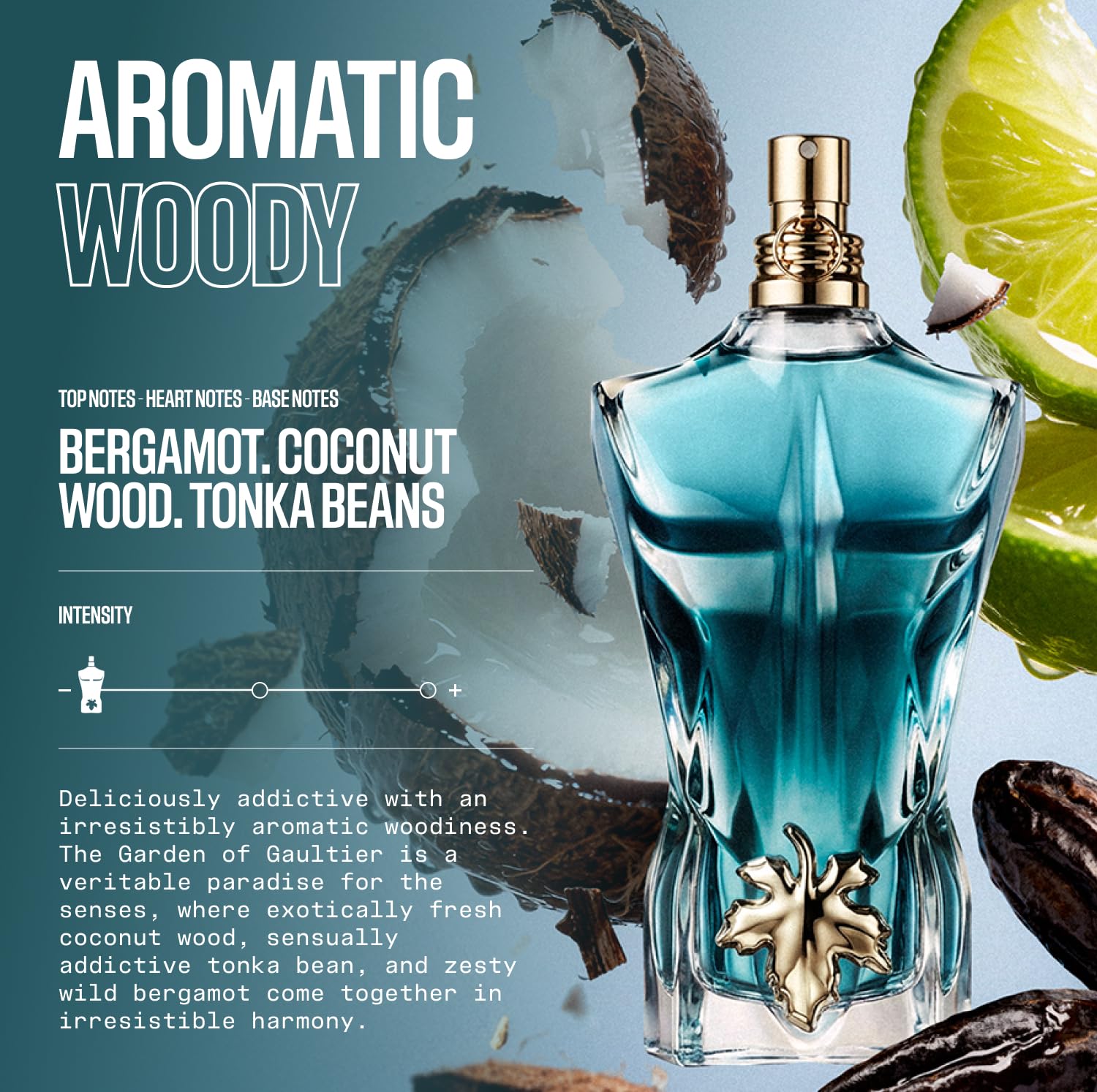 Jean Paul Gaultier Le Beau Eau de Toilette for Men - Long Lasting Addictive Aromatic Woody Men's Cologne with Bergamot, Coconut Wood & Tonka Bean - Designer Fragrance Spray, 4.2 oz