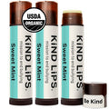 Kind Lips Sweet Mint Organic Lip Balm Natural Moisturizing Lip Care 3 Pack