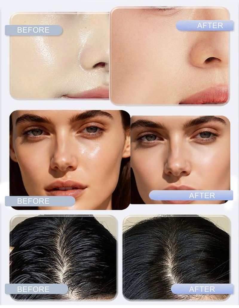 Oil Blotting Paper with Powder - 300 Sheets with Mirror, Puff & Refills, Absorbs Excess Face Oil, Controls Shine, Gentle for Makeup Use