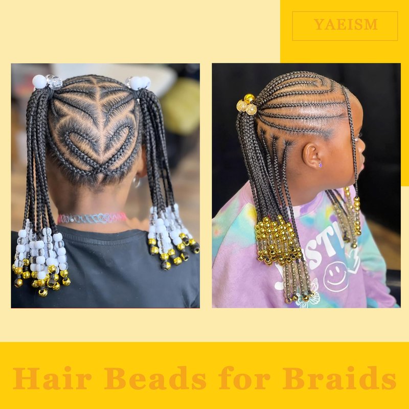 YAEISM Gold Hair Beads for Braids 100PCS Acrylic Loc Dreadlock Large Pony Beads Bling Star Hair Clips Cute Y2K Hair Accessories for Women Girls