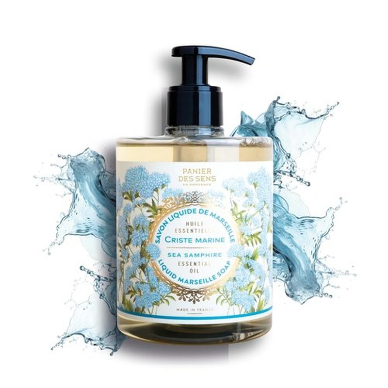 Panier des Sens - Fresh Sea Fennel Hand Soap - Moisturizing Liquid Soap with Olive Oil - 16.9 Fl Oz Refillable Bottle
