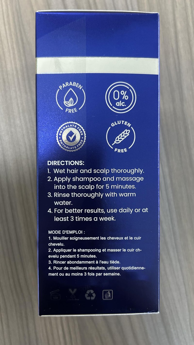 Uttse Biotion Hair Growth Shampoo for Men: Natural Thickening Shampoo with Tea Tree Oil Ginseng Mint for Hair Loss and Thinning Hair - 10.1 fl.oz, Dark Blue