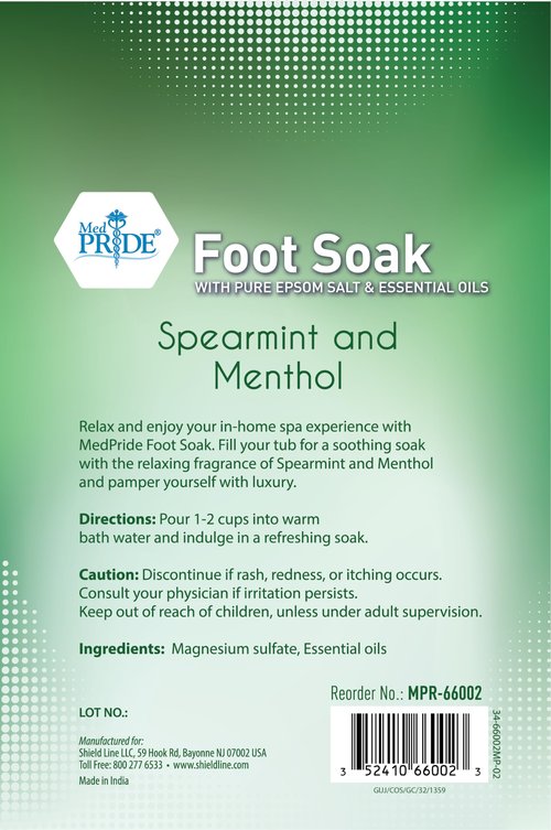 MED PRIDE Menthol Epsom Bath Salts for Pain Relief, Soothing Muscle Recovery & Relaxation with Essential Oils (Foot Soak 19.2 Ounce (Pack of 1))