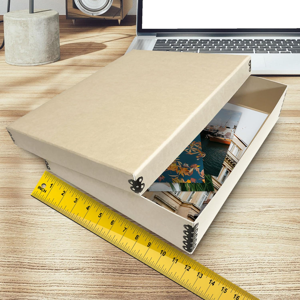Golden State Art, Archival Drop Front Storage Box, Tan-11.75x17.75x3.75 In